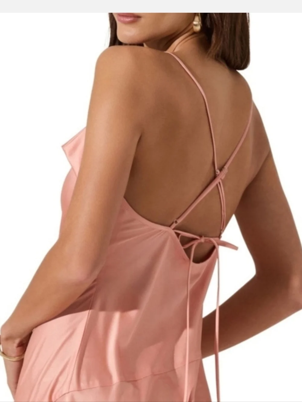 ASTR The Label Cowl Neck Slip Dress ~ Coral Sz Med NWT